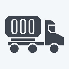 Icon Container Truck. related to Industry symbol. glyph style. design editable