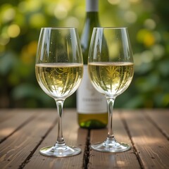 two glasses of white wine