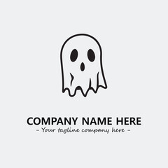 Ghost face icon illustration black and white vector image