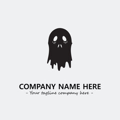 Ghost face icon illustration black and white vector image