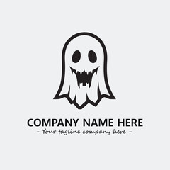 Ghost face icon illustration black and white vector image