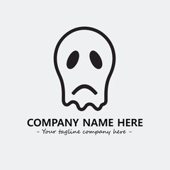 Ghost face icon illustration black and white vector image