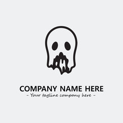 Ghost face icon illustration black and white vector image