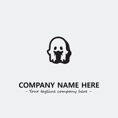 Ghost face icon illustration black and white vector image