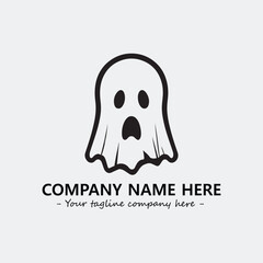 Ghost face icon illustration black and white vector image