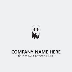 Ghost face icon illustration black and white vector image