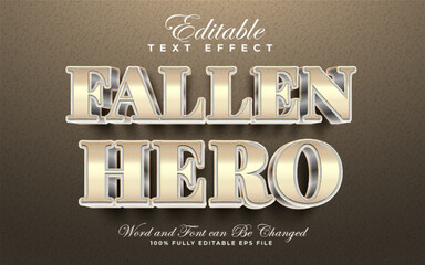 Fallen Hero editable text effect in textured style