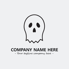 Ghost face icon illustration black and white vector image