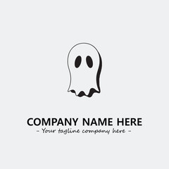 Ghost face icon illustration black and white vector image