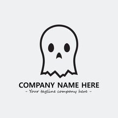 Ghost face icon illustration black and white vector image