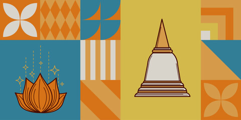 Geometric Vesak Day Background vector