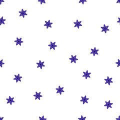 Purple Star Scatter Seamless Pattern