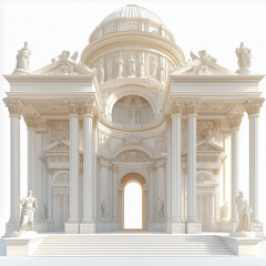 Obraz premium Elegant Roman-style palace in 3D perspective