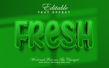 Vector Fresh editable text effect in textured style