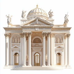 Obraz premium Elegant Roman-style palace in 3D perspective