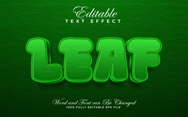 Vector Leaf editable text effect in textured style