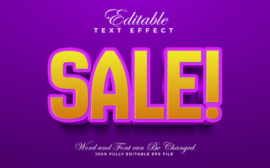 Vector Sale editable text effect in textured style