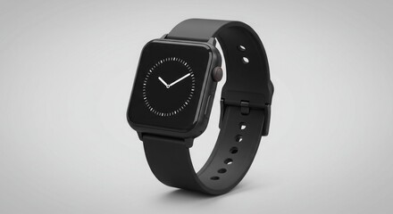 Modern black smartwatch with analog clock face for digital lifestyle use