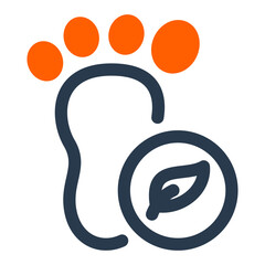 Carbon Footprint Symbol with Eco Leaf