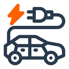 Electric Car Charging with Power Plug