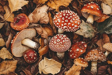 mushrooms in the forest