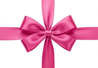 Pink satin ribbon tied in a bow for a gift or decoration concept
