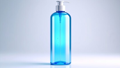 Clear Blue Pump Bottle Dispenser Product Mockup for Liquid Soap or Sanitizer