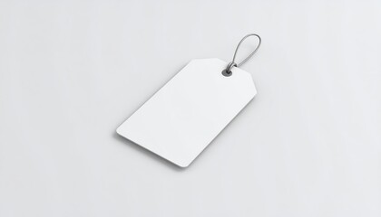 Blank White Tag Mockup with String Loop Ideal for Branding and Design Projects