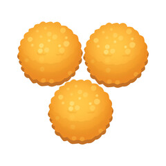 Indian traditional sweets laddu in plate. Vector illustration.