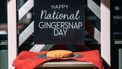 Vintage ‘Happy National Gingersnap Day’ Postcard – Nostalgic Cookie Celebration for Bakeries, Food Bloggers & Retro Branding
