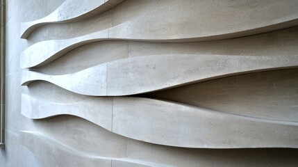 Architectural Wall Design with Curved Texture and Smooth Finish Showcasing Modern Aesthetics