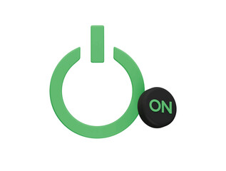 power on icon 3d illustration render