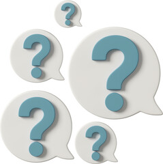 speech bubbles with question marks