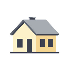 Charming Family House with Lush Garden and Bright Sunny Surroundings.A picturesque cozy house with a lush garden, situated against a clear, sunny sky, promoting tranquility and homeliness.