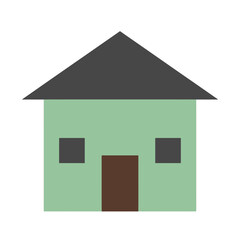 Charming Family House with Lush Garden and Bright Sunny Surroundings.A picturesque cozy house with a lush garden, situated against a clear, sunny sky, promoting tranquility and homeliness.