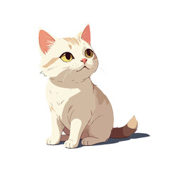 Cute cat sitting vector graphic and illustration