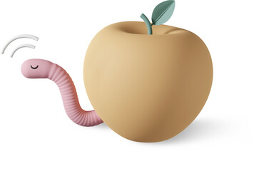apple with worm