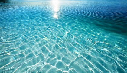 Obraz premium Crystal-clear water reflecting sunlight, creating mesmerizing patterns and a serene, tranquil atmosphere.