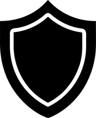 Shield icon. Heraldic shield set. Black knight award contours and linear signs. Protect shapes silhouette. Vector illustration