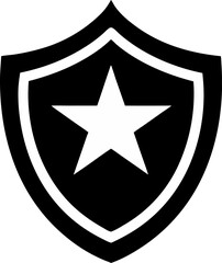 Shield icon. Heraldic shield set. Black knight award contours and linear signs. Protect shapes silhouette. Vector illustration