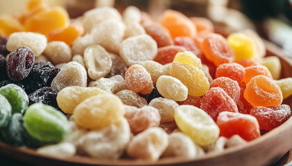 Mix of delicious dried nuts and fruits closeup