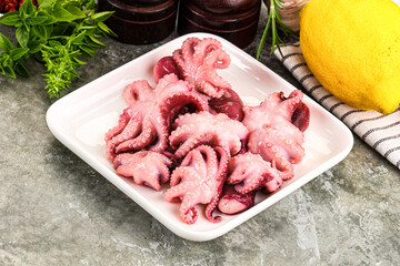 Marinated baby octopus snack appetizer