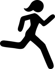 A woman running, stylized vector illustration.