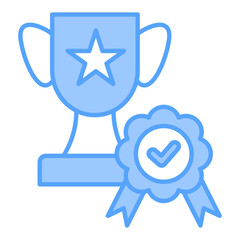 Fototapeta premium Achievement Blue Icon