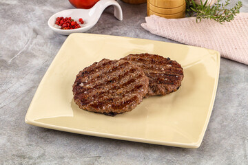 Grilled beef burger cutlet minced meat