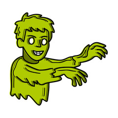 a cartoon zombie with arms outstretched