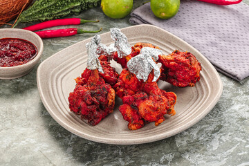 Indian cuisine - Red Chicken lolypops