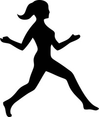 Silhouette of a woman running.