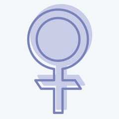 Icon Venus Astrology. related to Astrology symbol. two tone style. design editable