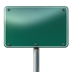 Obraz premium Blank green road sign template for design and mockups isolated object on transparent background